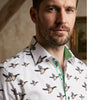 Flying Mallard Print Shirt with Matching Handkerchief