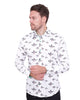 Flying Mallard Print Shirt with Matching Handkerchief-Makrom