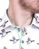 Flying Mallard Print Shirt with Matching Handkerchief-Makrom