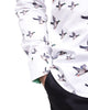 Flying Mallard Print Shirt with Matching Handkerchief-Makrom