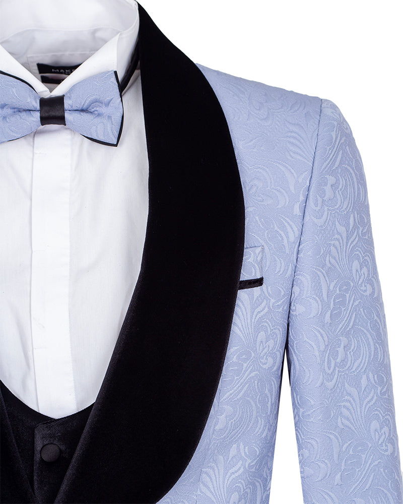 princess polly baby blue dress Men's 2-Piece Jacquard Tuxedo Suits