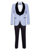 Four Piece Blue & Black Tuxedo Wedding Suit-Makrom