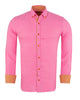 Fuchsia Classic Linen Long Sleeve Shirt-Makrom