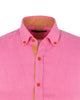 Fuchsia Classic Linen Long Sleeve Shirt-Makrom