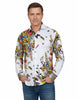 White Neon Floral Garden Print Shirt