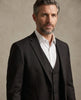 Black Wool Classic Plain 3 Piece Men's Suit