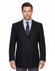 Black Plain  Design Men's Overcoat