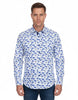 Blue Butterfly Print Shirt with Matching Handkerchief