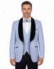 Four Piece Blue & Black Tuxedo Wedding Suit