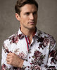 White Flowery Print Men's Shirt