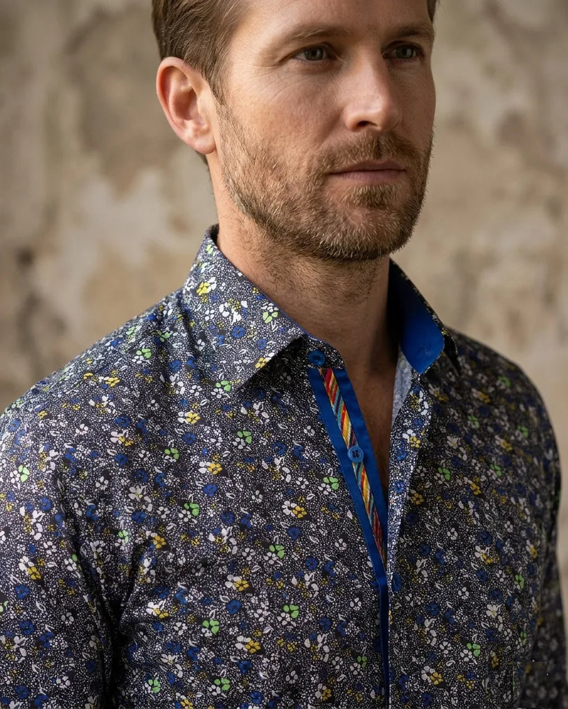 Yellow Colourful Floral Print Shirt