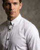 White Round Collar Pin Shirt