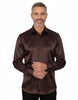Brown Satin Plain Satin Classic Men’s Shirt