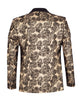 Gold & Black Paisley Velvet Design Blazer with Contrasting Lapel & Matching Bow Tie-Makrom