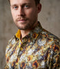Gold Paisley Print Shirt with Matching Handkerchief