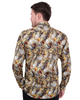Gold Paisley Print Shirt with Matching Handkerchief-Makrom