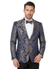 Gold Paisley Printed Men's Blazer-Makrom