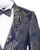 Gold Paisley Printed Men's Blazer-Makrom