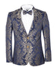 Gold Paisley Printed Men's Blazer-Makrom