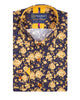 Gold Rose Print Shirt with Matching Handkerchief-Makrom