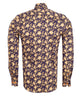 Gold Rose Print Shirt with Matching Handkerchief-Makrom