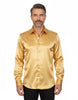 Gold Satin Plain Satin Classic Men’s Shirt-Makrom