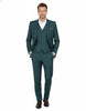 Green Flora Classic Plain 3 Piece Men's Suit-Makrom
