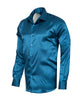 Green Flora Plain Satin Classic Men’s Shirt-Makrom