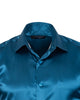Green Flora Plain Satin Classic Men’s Shirt-Makrom