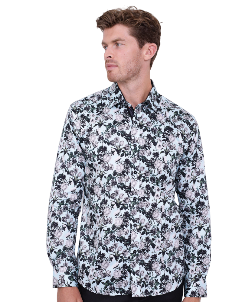 Green Flower Print with Matching Handkerchief-Makrom