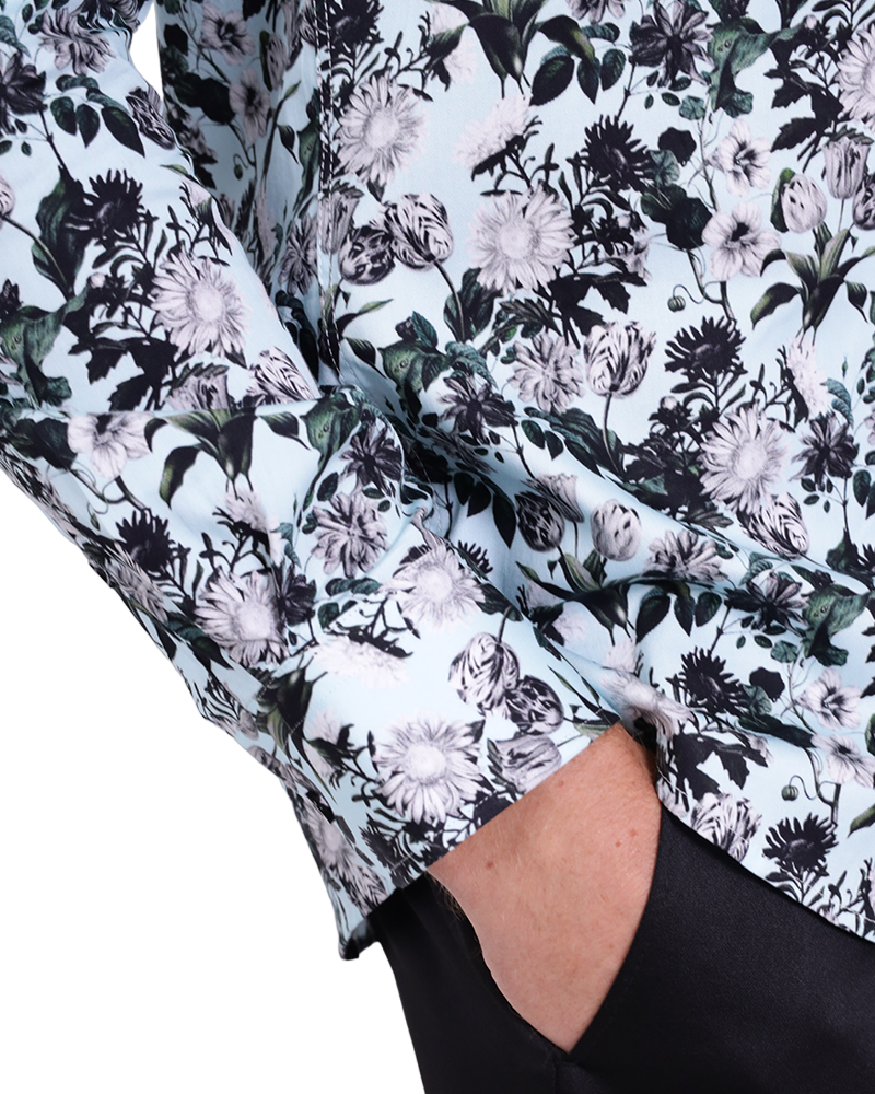 Green Flower Print with Matching Handkerchief-Makrom