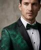 Green Paisley Contrasting Lapel Blazer & Matching Bow Tie