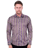 Green Pastel Neon Striped Men's Shirt-Makrom