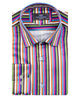 Green Pastel Neon Striped Men's Shirt-Makrom