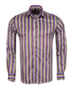 Green Pastel Neon Striped Men's Shirt-Makrom