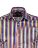 Green Pastel Neon Striped Men's Shirt-Makrom