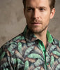 Green Tropical Leaf Print Shirt