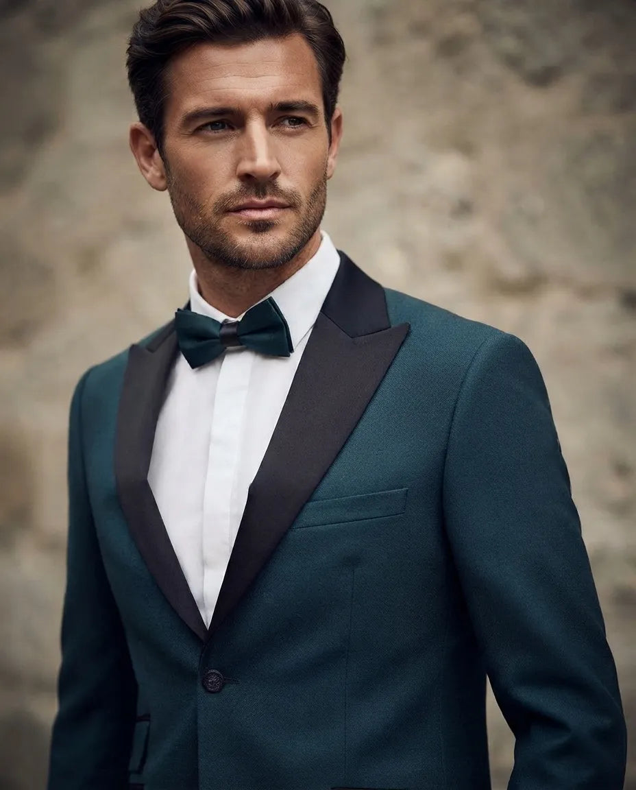 Green Flora Contrasting Lapel Blazer & Waistcoat