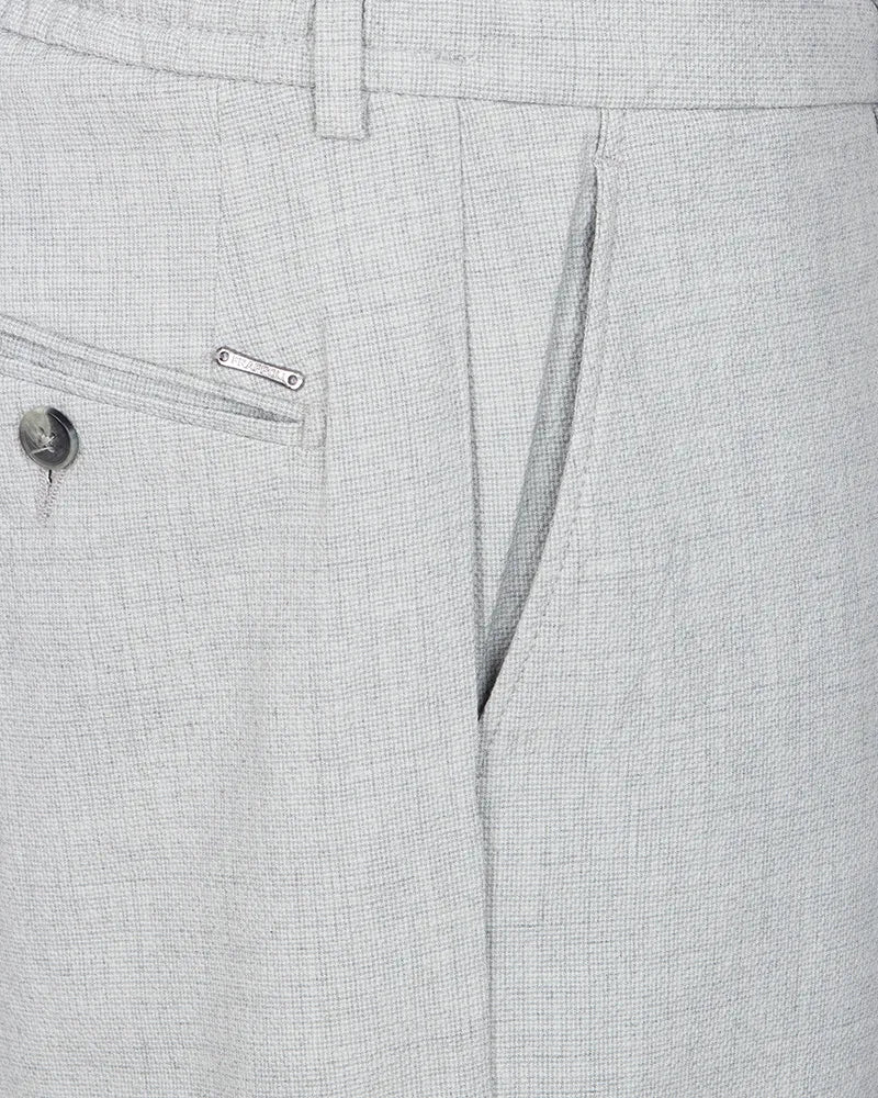 Grey Linen Plain Suit Trouser-Makrom