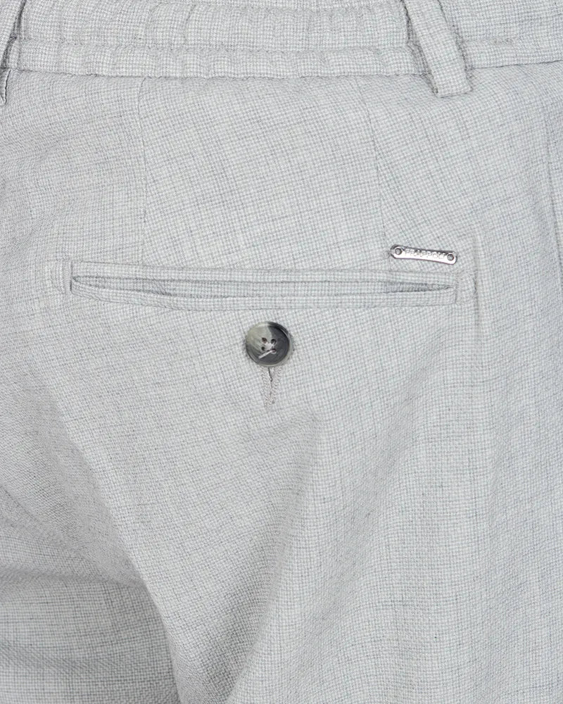 Grey Linen Plain Suit Trouser-Makrom