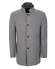 Grey Men's Overcoat with Removable Inner Layer-Makrom