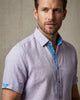 Grey Plain Linen Short Sleeve Shirt