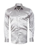 Grey Plain Satin Classic Men’s Shirt-Makrom