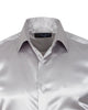 Grey Plain Satin Classic Men’s Shirt-Makrom