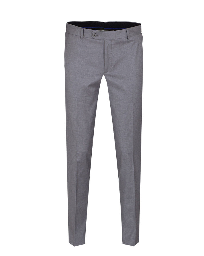 Grey Plain Suit Trouser-Makrom