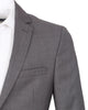 Grey Pure Wool Classic Plain 3 Piece Men's Suit-Makrom