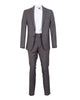 Grey Pure Wool Classic Plain 3 Piece Men's Suit-Makrom