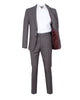 Grey Pure Wool Classic Plain 3 Piece Men's Suit-Makrom