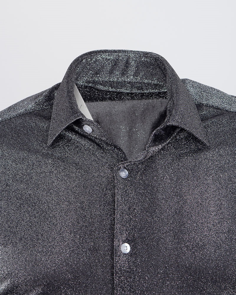 Unique Grey Sparkle Studded Glitter Shirt for Dazzling Style Makrom Unique Grey Sparkle Studded Glitter Shirt for Dazzling Style Makrom
