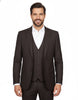 Grey Wool Classic Plain 3 Piece Men's Suit-Makrom